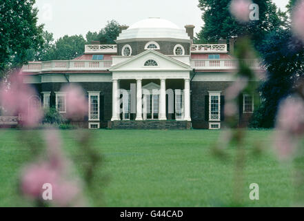 Monticello, Thomas Jefferson dell ex home e piantagione, nei pressi di Charlottesville, Virginia, Stati Uniti d'America Foto Stock