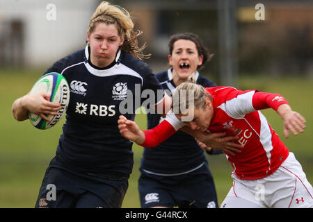 Rugby Union - Womens Sei Nazioni - Scozia v Galles - Burnbrae Foto Stock