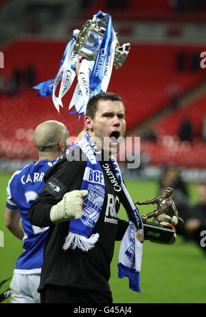 Calcio - Carling Cup - finale - Arsenal / Birmingham City - Stadio di Wembley. Ben Foster, portiere della città di Birmingham, festeggia dopo il fischio finale Foto Stock