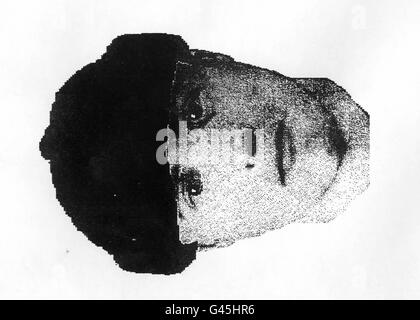 Un CD-FIT della polizia rilasciato dell'uomo visto fuori dalla casa di Hastings della vittima dell'omicidio Billie-Jo Jenkins il giorno di Santo Stefano o il giorno dopo. È descritto come bianco, alto circa 6'0' con una costruzione atletica. Billie-Jo di tredici anni è stato bugeoned alla morte nel suo giardino posteriore il sabato pomeriggio. PA. VEDI LA STORIA DI PA CRIME GIRL. **disponibile solo in b/n** Foto Stock