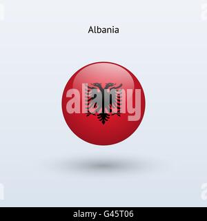 L'Albania bandiera rotonda. Illustrazione Vettoriale. Illustrazione Vettoriale