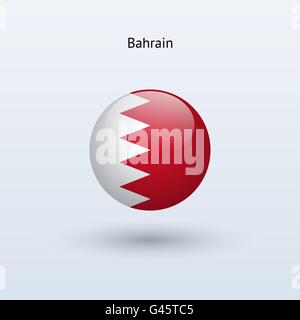 Bahrain bandiera rotonda. Illustrazione Vettoriale. Illustrazione Vettoriale