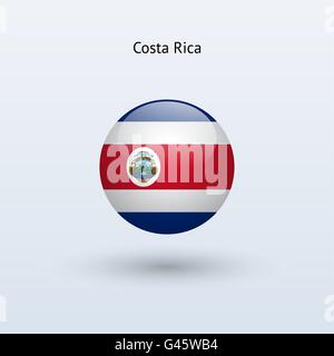 Costa Rica bandiera rotonda. Illustrazione Vettoriale. Illustrazione Vettoriale