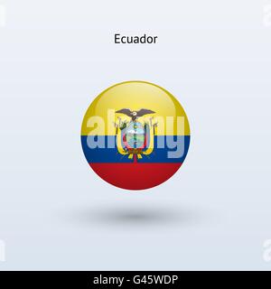 Ecuador round bandiera. Illustrazione Vettoriale. Illustrazione Vettoriale