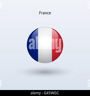 Francia round bandiera. Illustrazione Vettoriale. Illustrazione Vettoriale