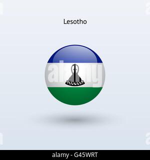 Il Lesotho round bandiera. Illustrazione Vettoriale. Illustrazione Vettoriale