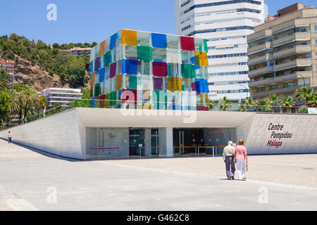 Centro Pompidou Malaga, il Centro Pompidou, il cubo, Pop up museum, Malaga, Andalusia, Spagna. Foto Stock