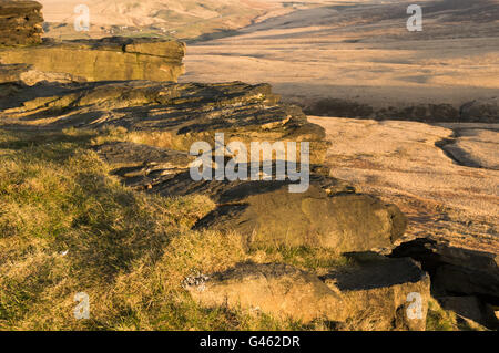 Marsden Moor e Pule Hill, Lancashire confine dello Yorkshire, Regno Unito Foto Stock