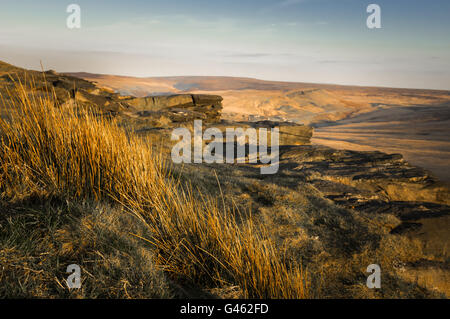 Marsden Moor e Pule Hill, Lancashire confine dello Yorkshire, Regno Unito Foto Stock