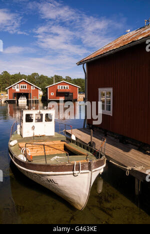La pesca svedese Holick villaggio nei pressi di Hudiksvall sul Mar Baltico Foto Stock