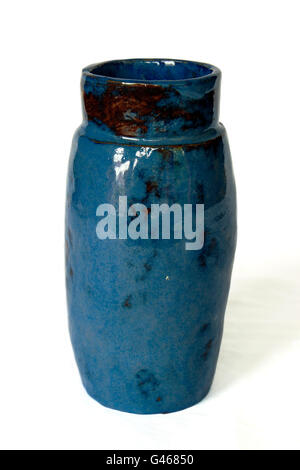 Vaso di Ceramica Ceramica smaltata blu vaso Foto Stock