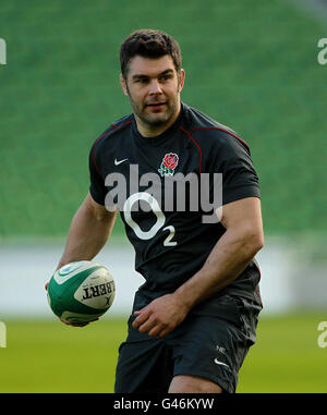 Rugby Union - RBS 6 Nazioni - Irlanda / Inghilterra - Inghilterra sessione di allenamento - Aviva Stadium. La Pasqua di Nick in Inghilterra durante la sessione di allenamento all'Aviva Stadium di Dublino. Foto Stock