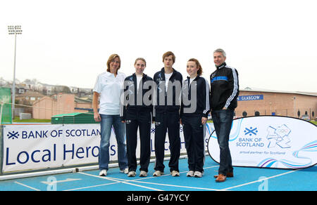 Atletica - Bank of Scotland annunciare la estensione del supporto per la Scozia future stelle del team GB e PapalympicsGB - Scotstoun Foto Stock