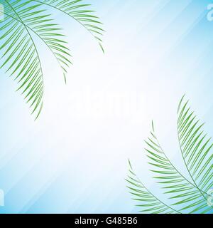 Illustrazione Vettoriale di Palma foglie sopra azzurro estate sfondo per il vostro design Illustrazione Vettoriale