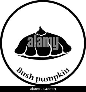 Bush Icona di zucca. Cerchio sottile design. Illustrazione Vettoriale. Illustrazione Vettoriale