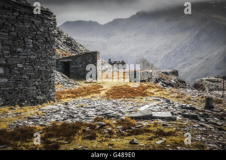 Edifici di ardesia, Dinorwic cave di ardesia, vicino a Llanberis Foto Stock