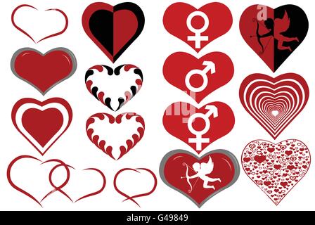 Diversi i cuori Illustrazione Vettoriale