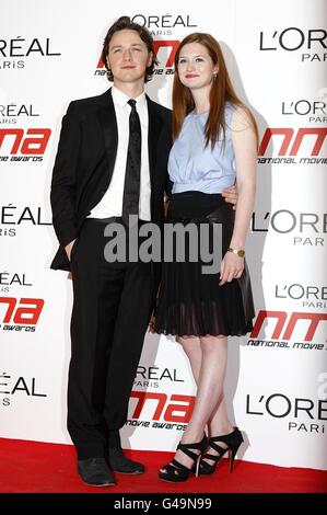 Bonnie Wright e James McAvoy al National Movie Awards 2011 alla Wembley Arena, Londra Foto Stock