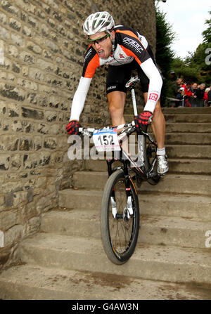 Escursioni in bicicletta - UCI World Cup - Giorno 1 - Dalby Forest Foto Stock