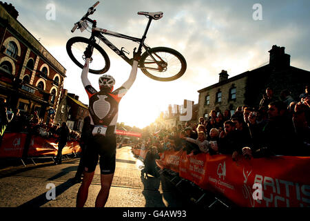 Escursioni in bicicletta - UCI World Cup - Giorno 1 - Dalby Forest Foto Stock