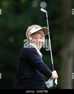 Il danese Soren Kjeldsen durante il secondo round del Bmw PGA Championship al Wentworth Golf Club, Surrey. Foto Stock