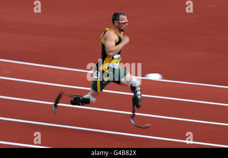 Paralimpiadi - BT Paralimpiadi Coppa del mondo 2011 - Day Five - Manchester. Oscar Pistorius in Sudafrica durante la Coppa del mondo Paralimpico di Manchester. Foto Stock