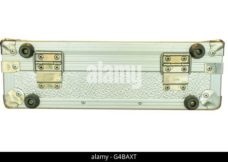 Cromato di argento make up box su sfondo bianco Foto Stock