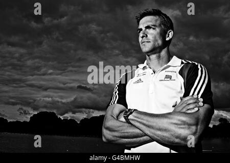 Canottaggio - Annuncio della squadra di canottaggio della Gran Bretagna - Lago di canottaggio di Redgrave e Pintent. Gran Bretagna Rower Pete Reed durante l'annuncio del team di Gran Bretagna Rowing al lago di Rowing di Redgrave e Pintent, Caversham. Foto Stock