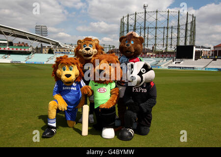 Cricket - mascotte Derby Photocall - Kia ovale Foto Stock