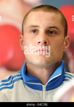 Boxing - Ricky Burns e Nicky Cook Press Conference - Hilton Liverpool. Ricky Burns durante la conferenza stampa all'Hilton, Liverpool. Foto Stock