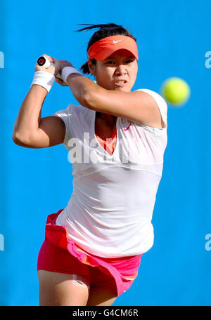 Tennis - AEGON International - giorno tre - Devonshire Park. Il li Na della Cina in azione contro Tamira Paszek durante l'AEGON International al Devonshire Park, Eastbourne. Foto Stock