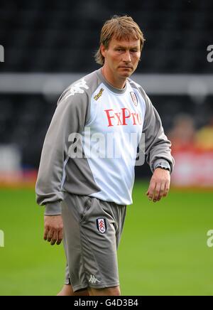 Calcio - UEFA Europa League - primo turno di qualificazione - prima tappa - Fulham v NSI Runavik - Craven Cottage. Michael Lindeman, allenatore di Fulham Foto Stock