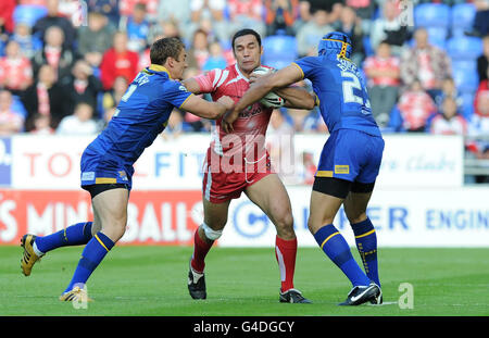 Rugby League - Engage Super League - Wigan Warriors v Leeds rinoceronti - DW Stadium Foto Stock