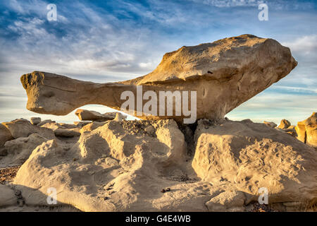 Bizzarre formazioni di arenaria a Bisti De-Na-Zin Wilderness, Nuovo Messico, STATI UNITI D'AMERICA Foto Stock