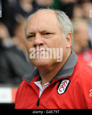 Il manager di Fulham Martin Jol durante la seconda partita di qualificazione della UEFA Europa League a Craven Cottage, Londra. Foto Stock