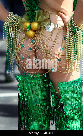 Partecipa alla Brighton Pride Parade di Brighton, East Sussex, come parte del festival annuale dell'orgoglio. PREMERE ASSOCIAZIONE foto. Data immagine: Sabato 13 agosto 2011. Il credito fotografico dovrebbe essere: Gareth Fuller/PA Wire Foto Stock