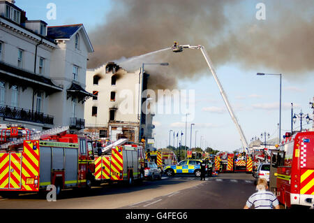 Night club in disuso fire Foto Stock