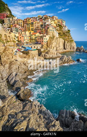 Manarola, Cinque Terre Liguria, Italia, UNESCO Foto Stock