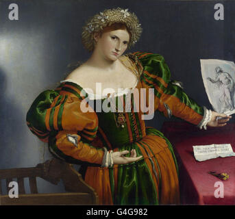 Lorenzo Lotto - Ritratto di una donna ispirata dalla Lucretia Foto Stock