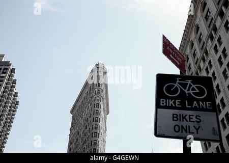 Il famoso Flatiron Building di New York City. Foto Stock