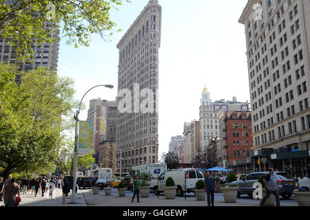 Il famoso Flatiron Building di New York City. Foto Stock