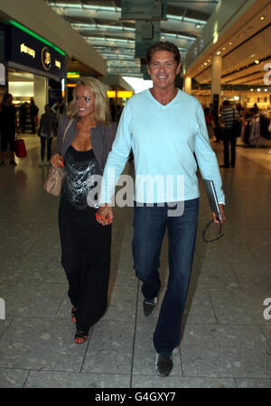 David Hasselhoff a Heathrow Foto Stock