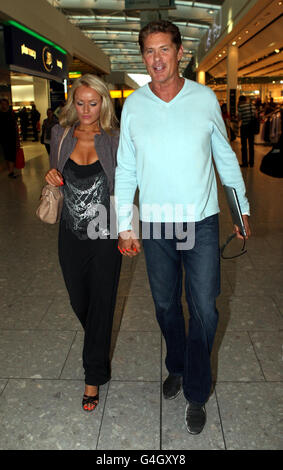 David Hasselhoff a Heathrow Foto Stock