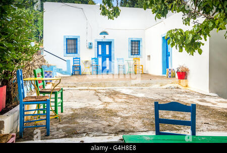 Accattivante Zia villaggio greco a isola di Kos Foto Stock