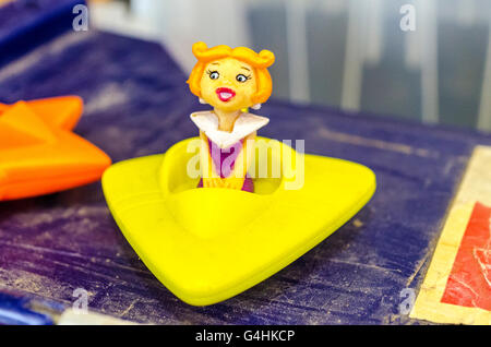 Giocattoli Jetson Astro, George, Judy, Elroy, Jane e Mister Spacely Foto Stock