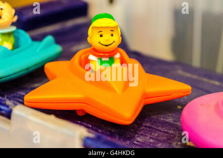 Giocattoli Jetson Astro, George, Judy, Elroy, Jane e Mister Spacely Foto Stock