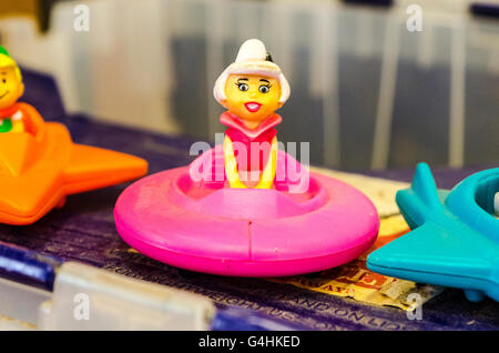 Giocattoli Jetson Astro, George, Judy, Elroy, Jane e Mister Spacely Foto Stock