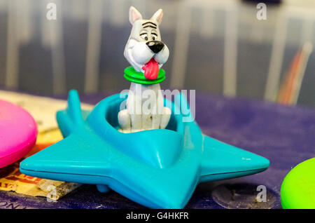 Giocattoli Jetson Astro, George, Judy, Elroy, Jane e Mister Spacely Foto Stock