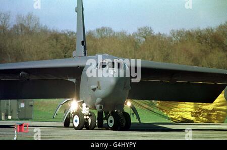 B52s sulla pista/RAF Fairford Foto Stock