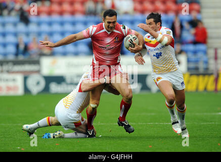 Rugby League - engage Super League - Play-Offs - Wigan Warriors v Catalan Dragons - DW Stadium Foto Stock